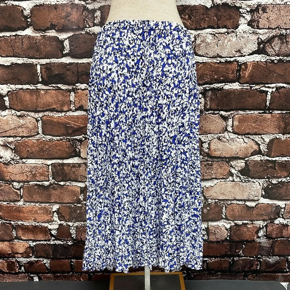 Halogen Nordstrom Skirt Women’s X Large XL Blue White Tutti Flare Maxi NWT - Picture 10 of 16